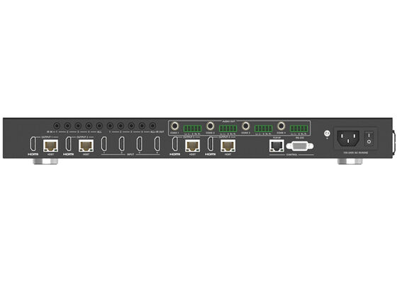 VINCAN 4x4 HDBaseT HDMI Matrix Switcher met 4K60 4:4:4, PoC en 4 Ontvangers voor Professionele AV-distributie