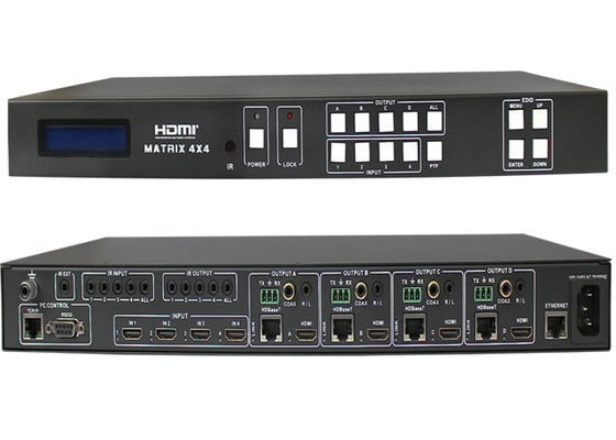 De Matrijsswitcher van HDMI1.4 4X4 HDBaseT met 4Pcs 70M And 100M Ontvangers van HDMI HDBaseT