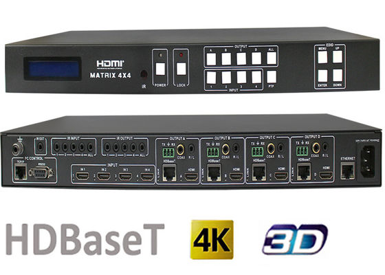 70 Meters en 100 Meters de Matrijsswitcher van 4x4 HDMI met HDBaseT-Outputhaven