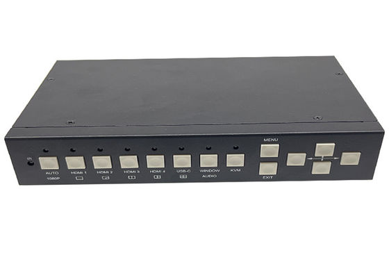 5x Invoer en 2x Uitvoer Naadloze UHD Video Switcher Met Multiview En KVM Control