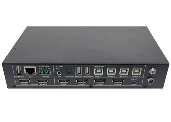 5x Invoer en 2x Uitvoer Naadloze UHD Video Switcher Met Multiview En KVM Control