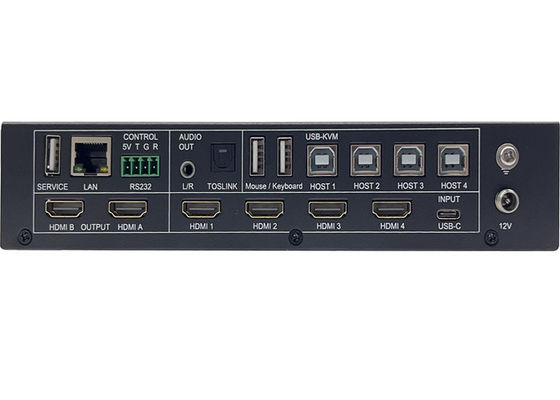 5x Invoer en 2x Uitvoer Naadloze UHD Video Switcher Met Multiview En KVM Control