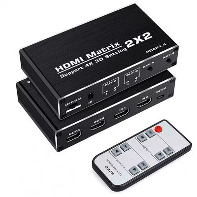 HDMI 4x2 matrix switcher met audio-extractie