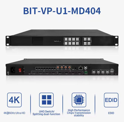 Video Matrix Switcher voor 4/4-invoer en -uitvoer tot 4Kx2k 60Hz