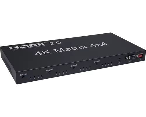 EDID-ondersteuning 70 meter IR HDBaseT 4X4 HDMI Matrix Switcher met IR afstandsbediening