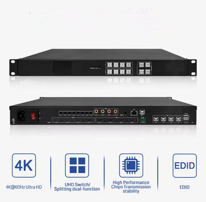 4K-videoprocessor Ondersteuning 1X4 4X1 LED-scherm met splicing- en splitsingsfunctie Videowandprocessor