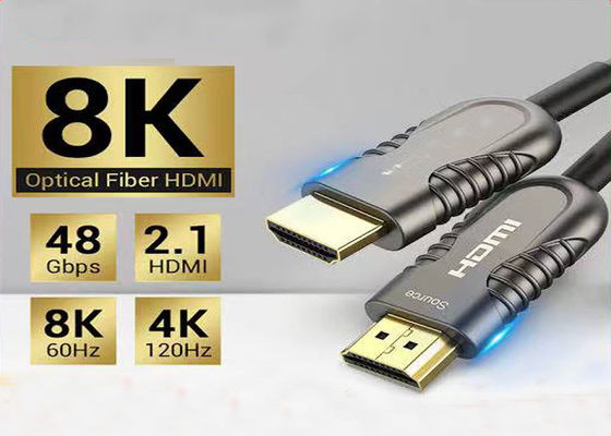 10,2 Gbps HDMI Glasvezelkabel met HDMI 2.1 Protocol voor 10 Meter Actieve Optische HDMI Kabel Transmissie