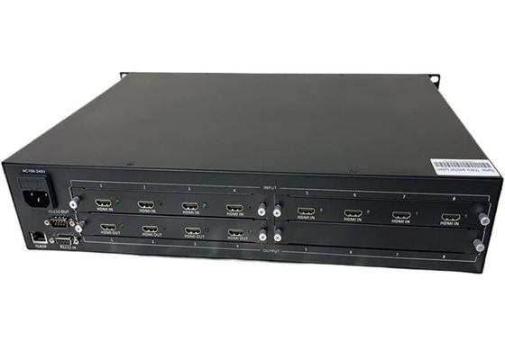 Rack-montage-video-matrix-switcher met voedingsbron AC 100-240V IR-afstandsbediening