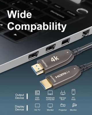4K 60Hz HDMI glasvezelkabel ondersteund 1080p / 3D / Deep Color