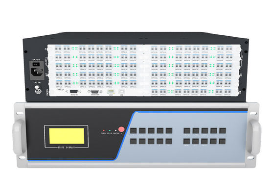 3840x2160 60hz En compatibiliteit naar beneden Geavanceerde FPGA 88 poorten 3.5 U Fiber KVM Matrix