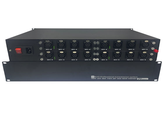 8-kanaals 6-kanaals audio glasvezel audio-extender met 1u behuizing