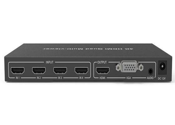Zwarte HDCP 1,4 de Vierling HDMI Multiviewer van 4K 4×1 met 4 input van x HDMI en 1 output van x HDMI