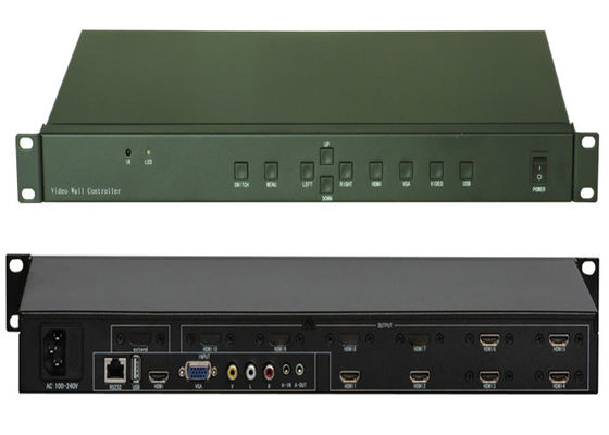 3x2 LCD voerde Videocontrole 1 van With RS232 van het Muurcontrolemechanisme Output 6 in