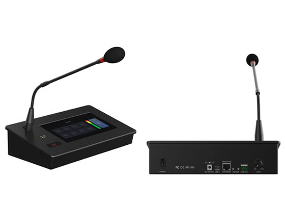 Paging Microphone System Dante Paging Microphone Touch Screen Paging Microphone Een webgebaseerde besturingsoplossing