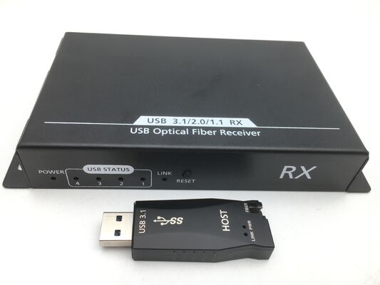 USB 3.0 glasvezelverlenger met 300m afstand, 5 Gbps snelheid en 4-poort USB Hub